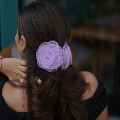 Rosa Lilac  - Flower Hair Claw Clip