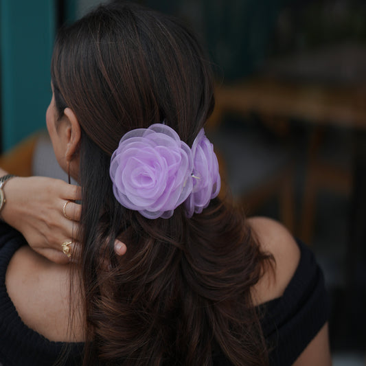 Rosa Lilac  - Flower Hair Claw Clip