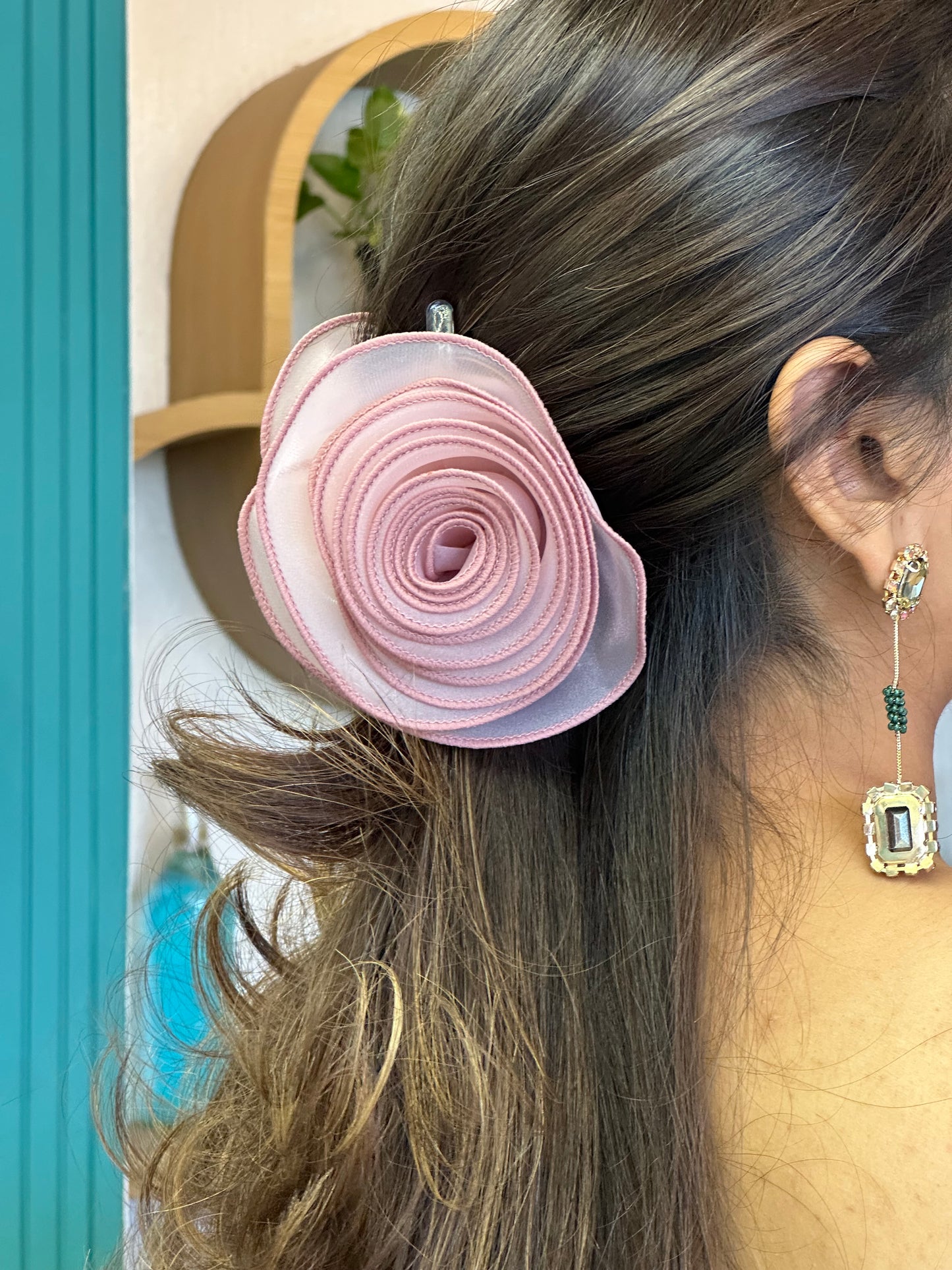 Roselle Mauve- Flower Hair Claw Clip