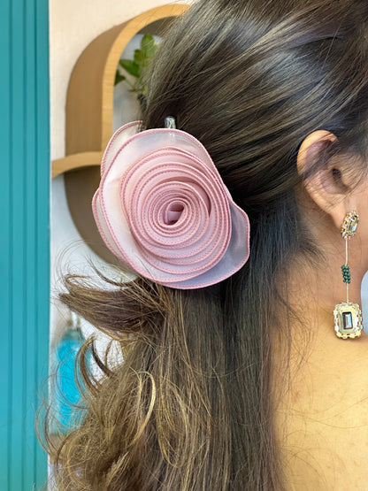 Roselle Mauve- Flower Hair Claw Clip