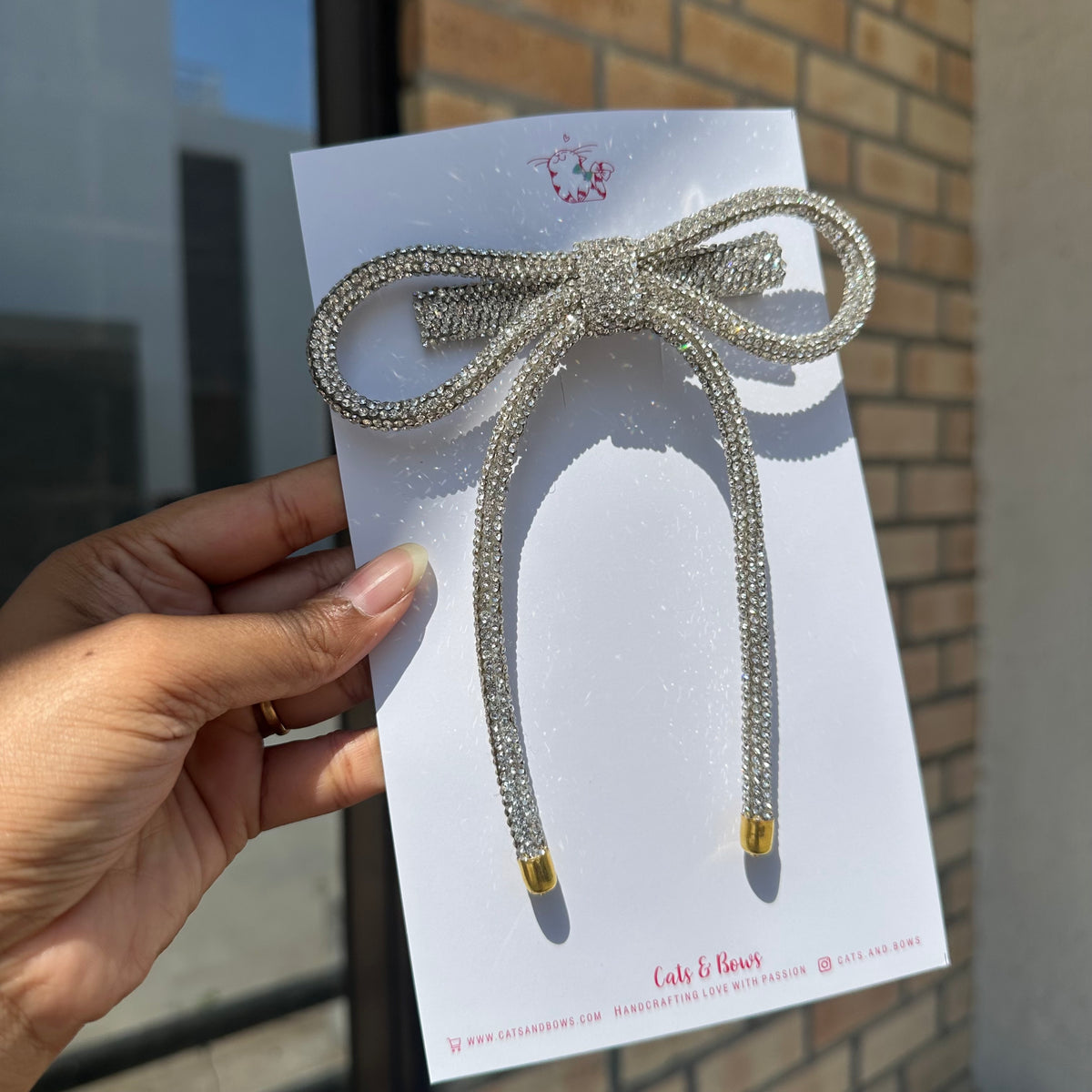 Simons Silver Bow Hair Accessory Set The Samantha Bow Clip Set – Little Poppy Co main image 3