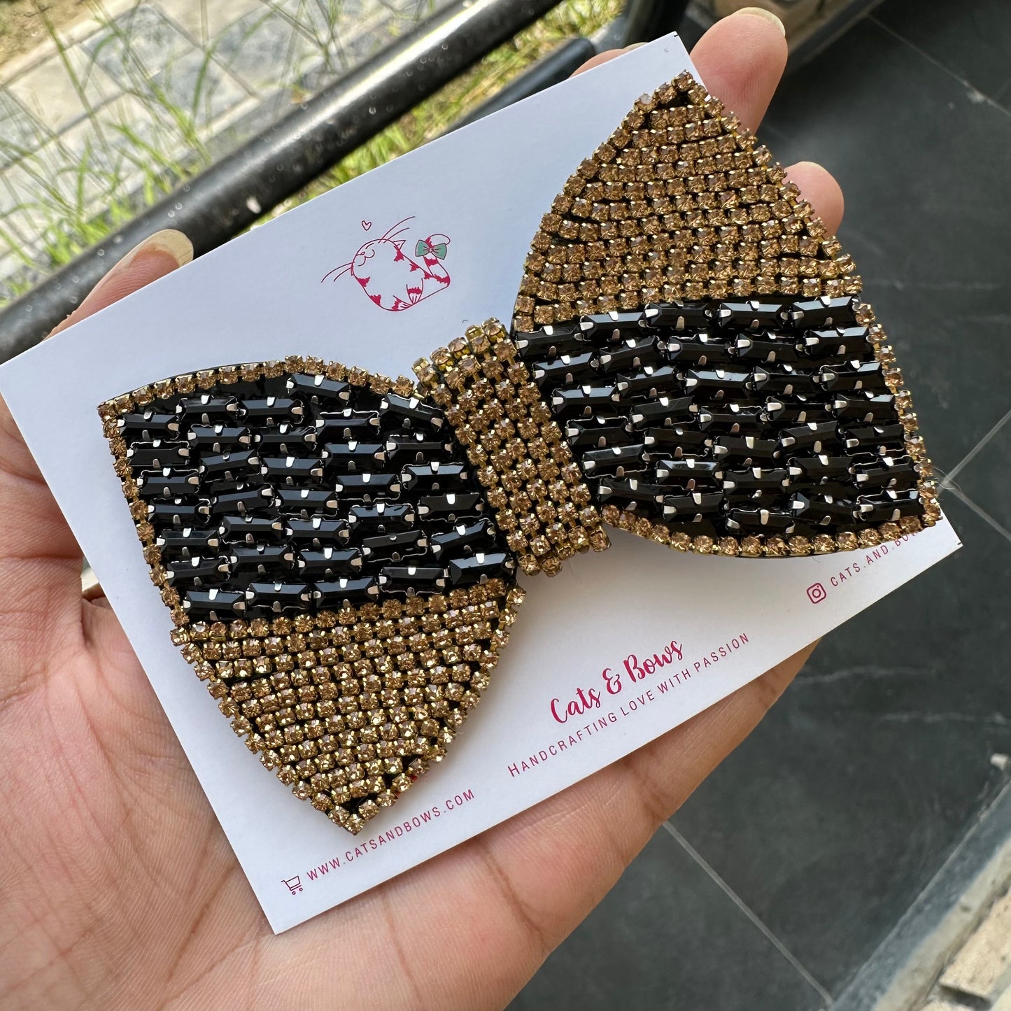 Diamond Gold- Bejeweled Bow