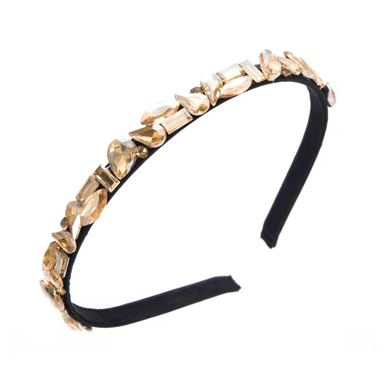 Thin Crystal Embellished Statement Headband