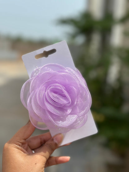Rosa Lilac  - Flower Hair Claw Clip