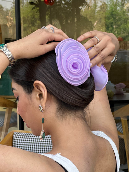 Roselle Lilac, Butter Yellow , Mauve - Flower Hair Claw Clip