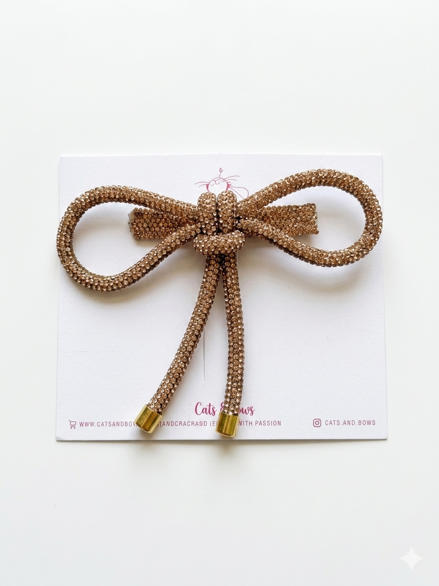 Knotted Glam Bow - Copper