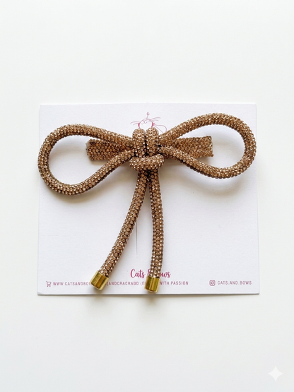 Knotted Glam Bow - Copper