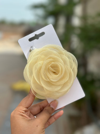 Rosa Butter  - Flower Hair Claw Clip