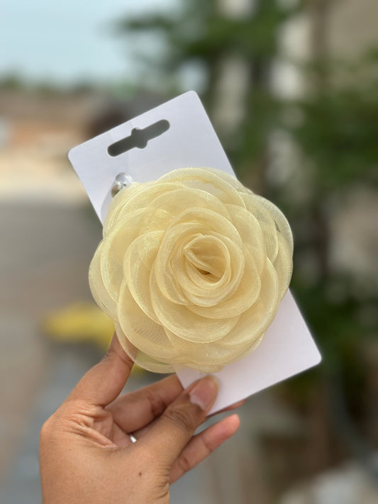 Rosa Butter  - Flower Hair Claw Clip