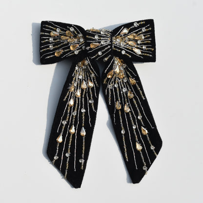 Starry Night Embellished Bow Barrette