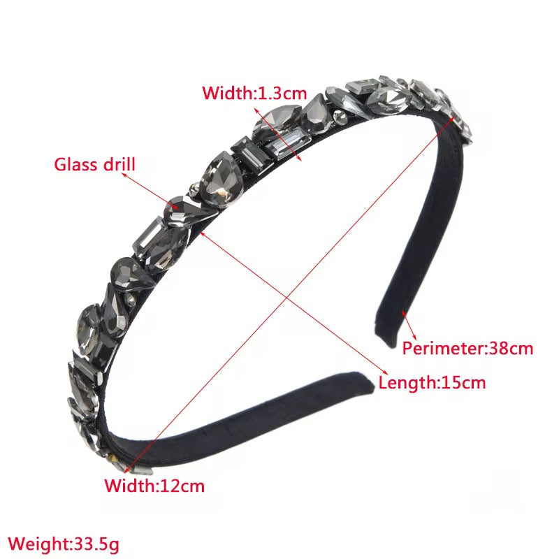 Thin Crystal Embellished Statement Headband