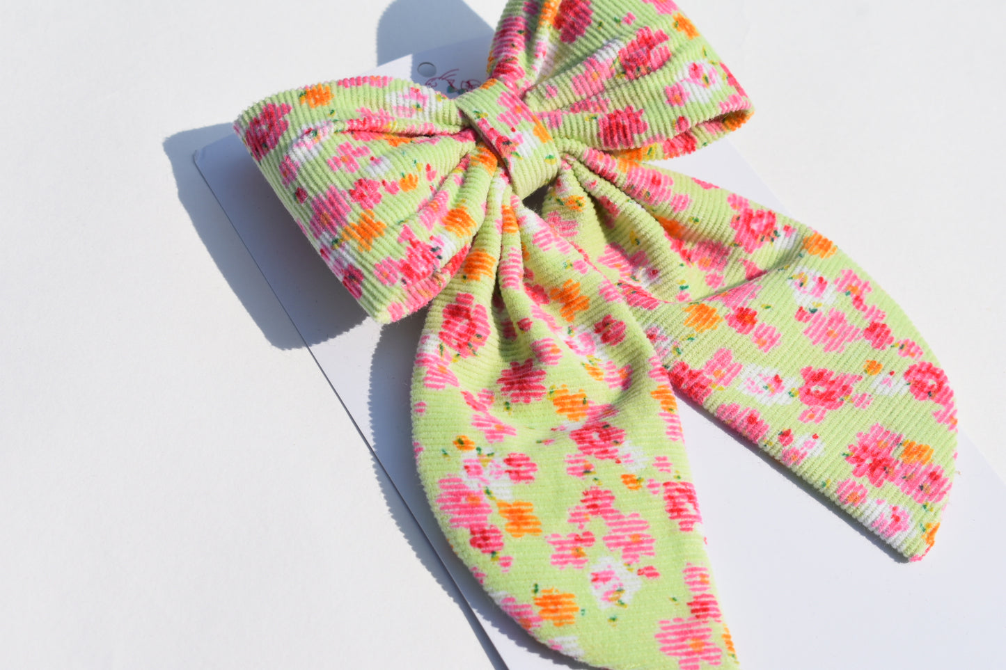 Lime Corduroy- Midi Tail Bow