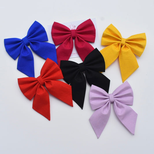 Solid combo set of 6 - Pigtail Bow
