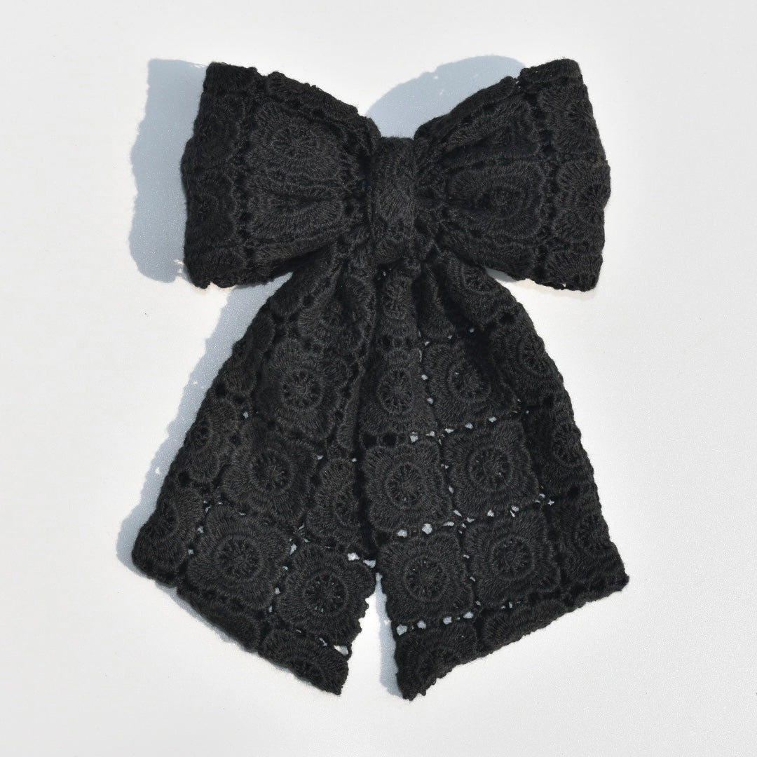 Lacely  Black - Midi Tail Hair Bow