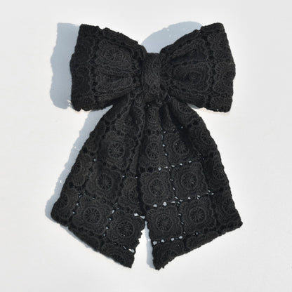 Lacely  Black - Midi Tail Hair Bow