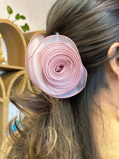 Roselle Lilac, Butter Yellow , Mauve - Flower Hair Claw Clip