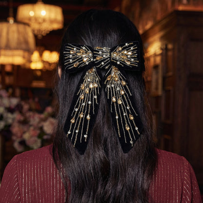 Starry Night Embellished Bow Barrette