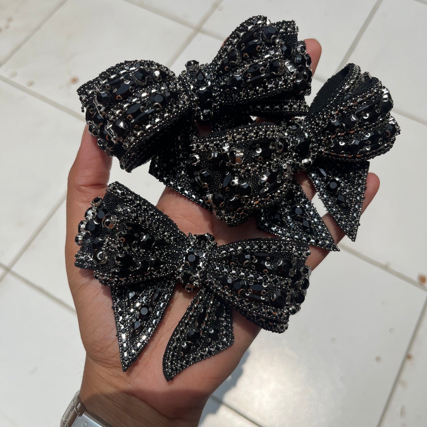 Vega Black - Bejeweled Bow