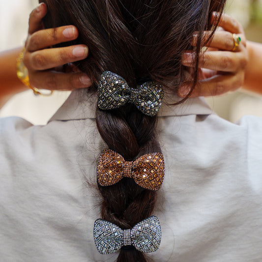 Micro Bejewelled Bow- Set of 3