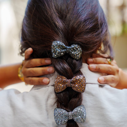 Micro Bejewelled Bow- Set of 3