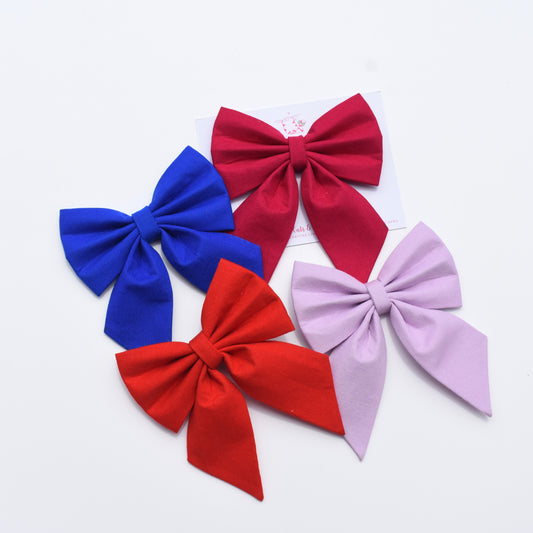 Solid combo set of 4 - Pigtail Bow