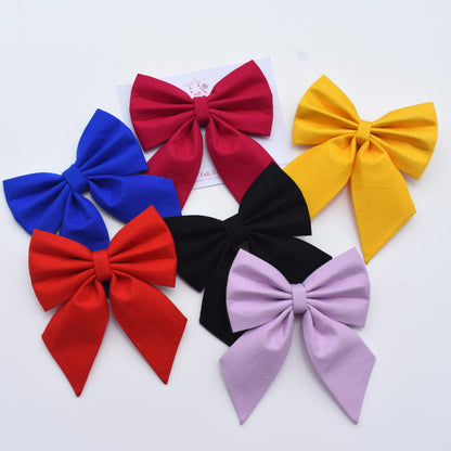 Solid combo set of 6 - Pigtail Bow