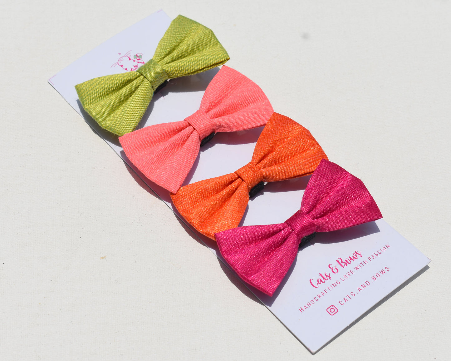 Summer solids - Petite bows set of 4