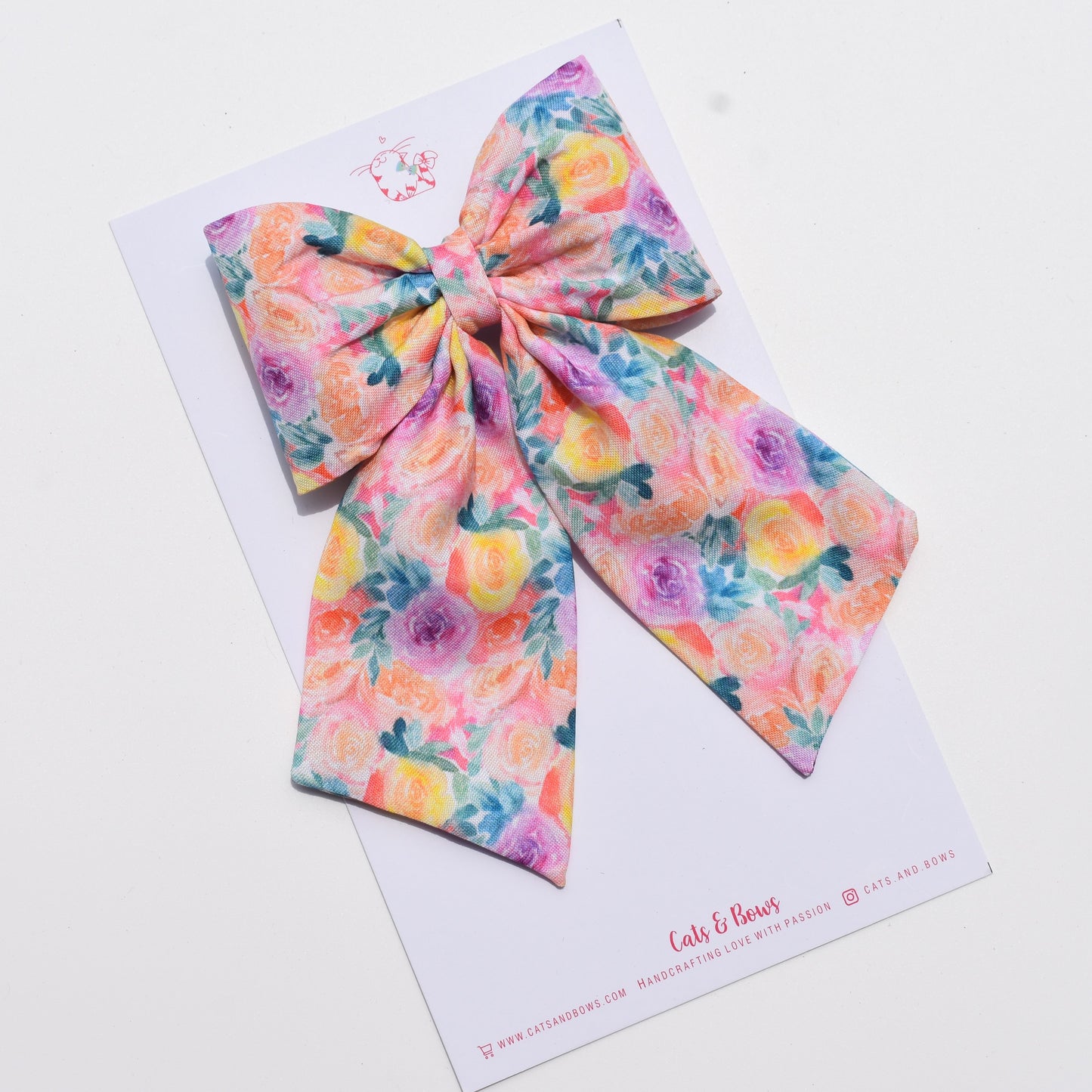 Rosey - Midi Tail Hair Bow