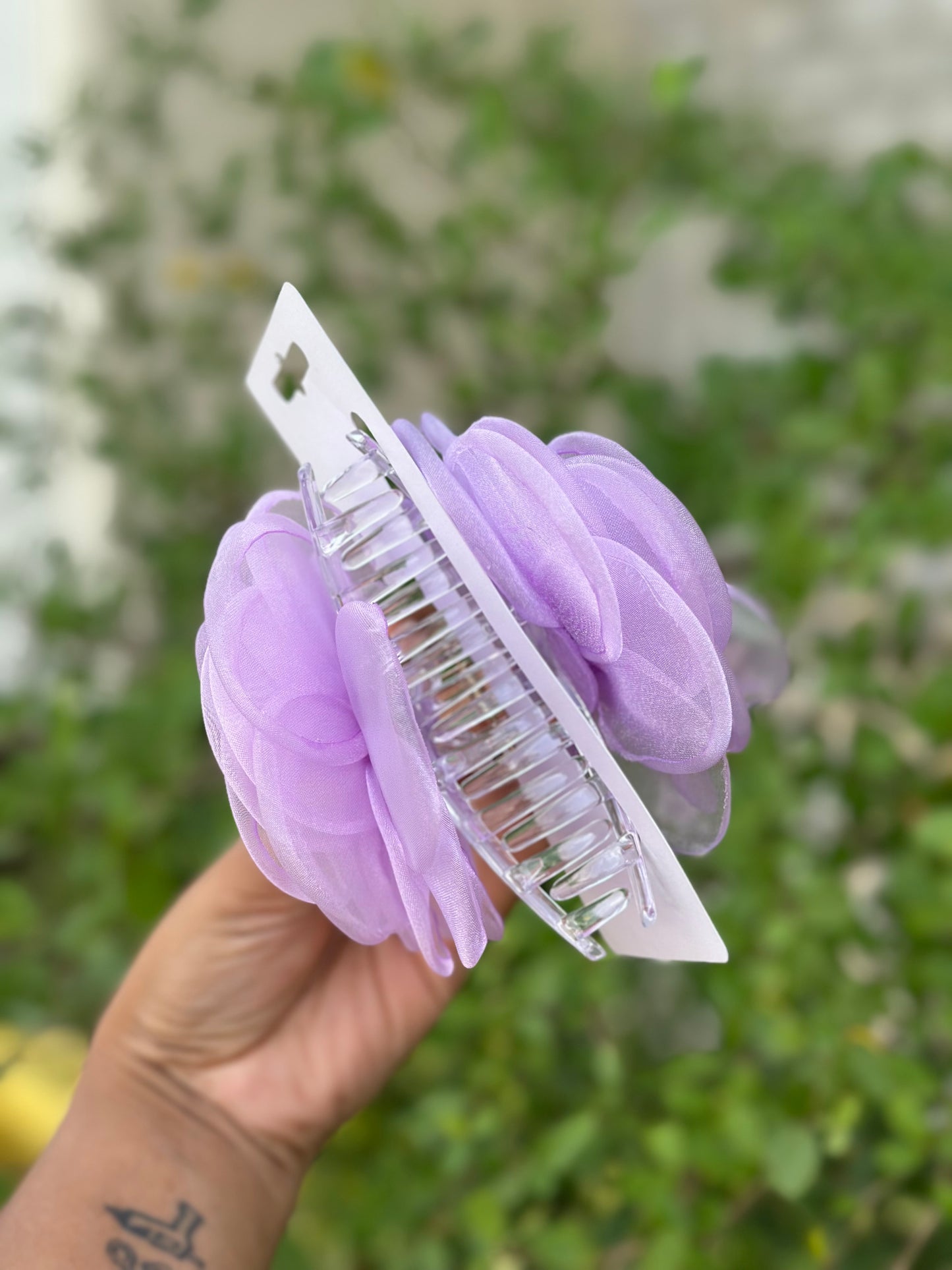 Rosa Lilac  - Flower Hair Claw Clip