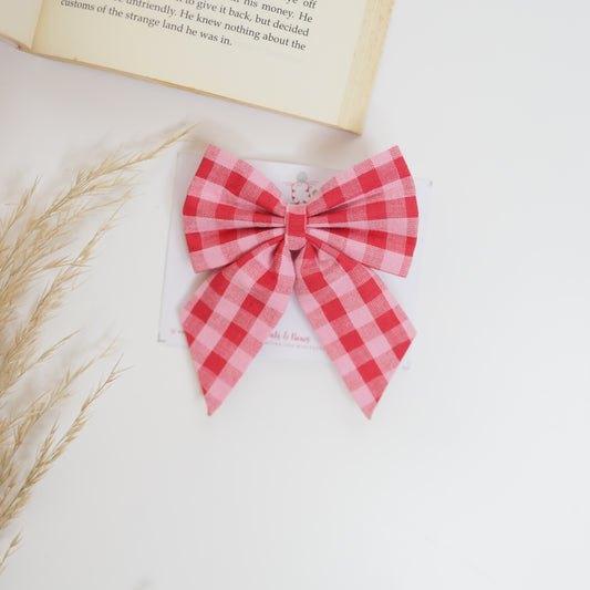 Shades of Pink Check - Pigtail