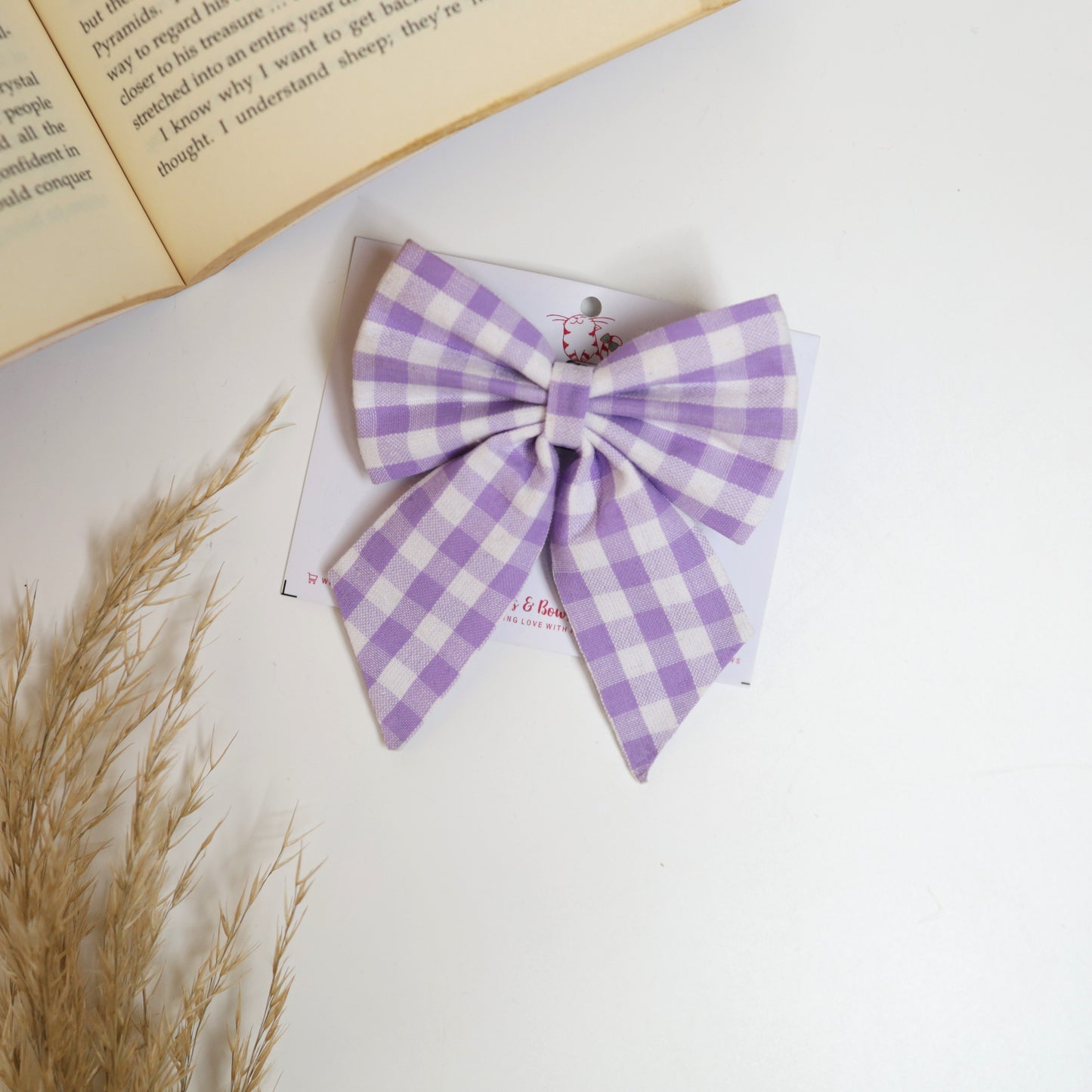 Lilac Check - Pigtail