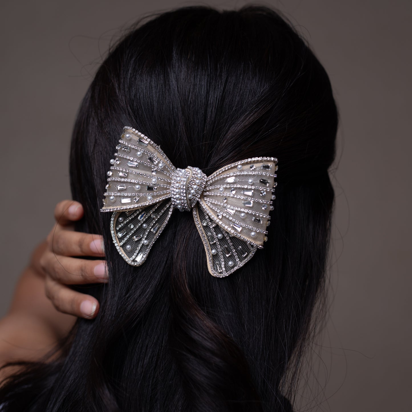 Blaze Mesh Gold - Bejeweled Bow