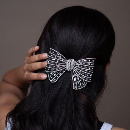 Blaze Mesh Black - Bejeweled Bow