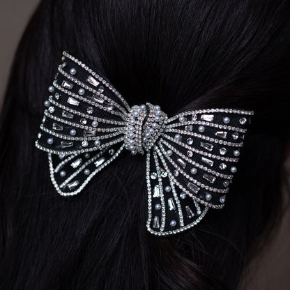 Blaze Mesh Black - Bejeweled Bow