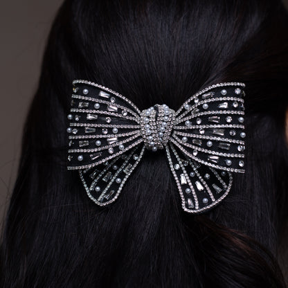 Blaze Mesh Black - Bejeweled Bow