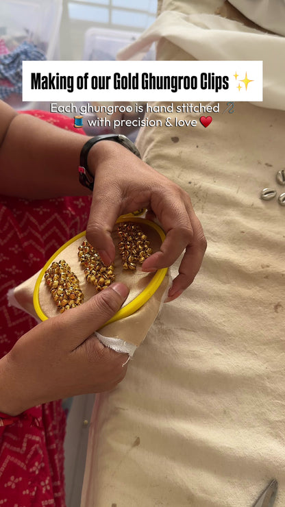 Ghungroo gold clips - Navratri clip set