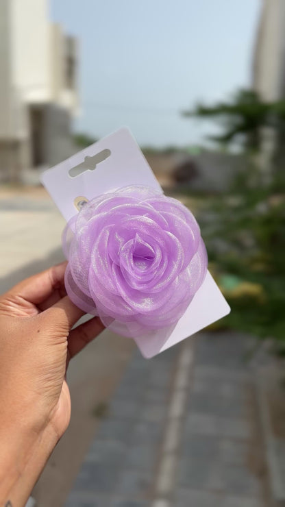 Rosa Lilac  - Flower Hair Claw Clip