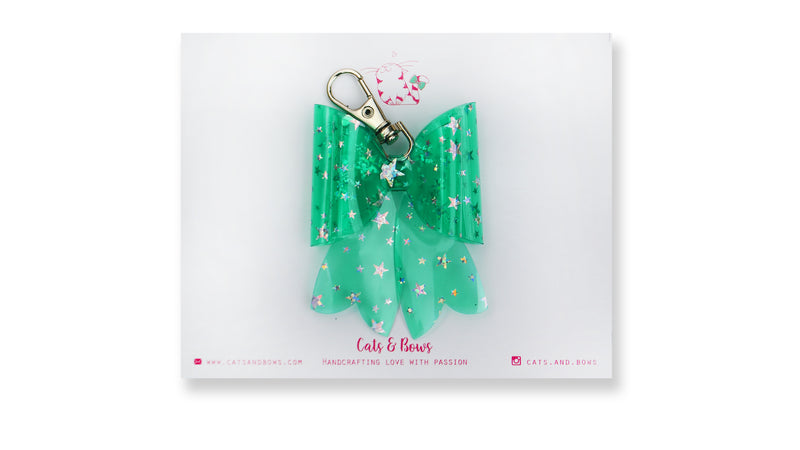 Starry Jelly Green Bow charm