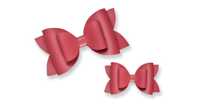 Peachy Pink Leather Bow