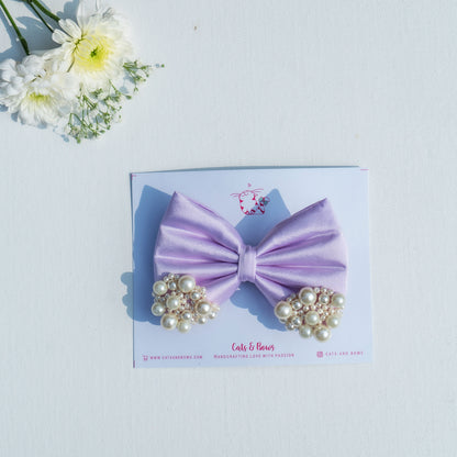 Pastel Lilac Pearl Bow