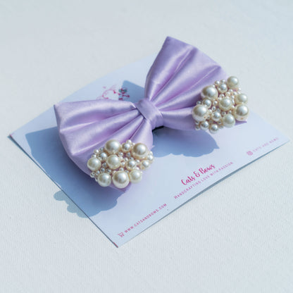 Pastel Lilac Pearl Bow