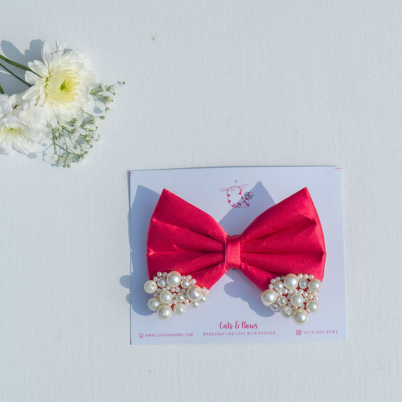 Rosey Pink Pearl Bow