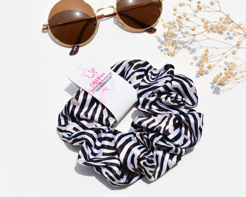 Zebra - Lux Satin Scrunchie