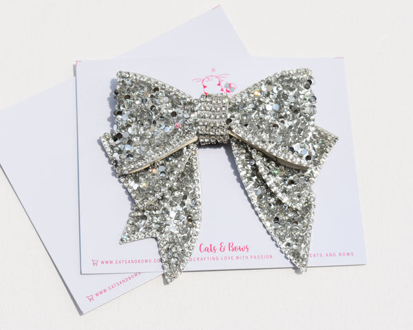 White Galaxy Bejeweled Bow