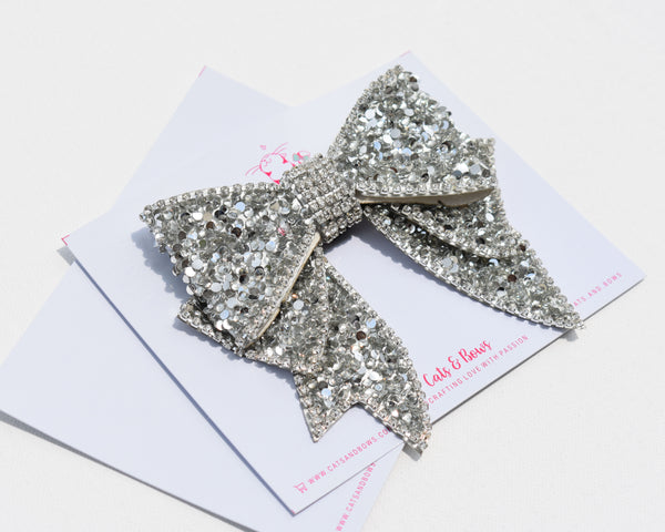 White Galaxy Bejeweled Bow