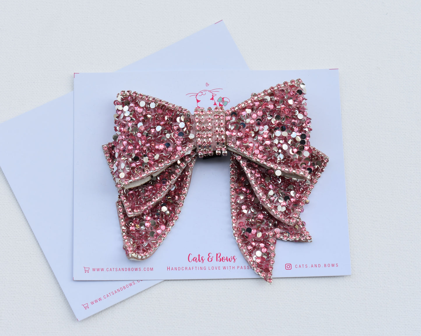 Primerose Pink - Bejeweled Bow