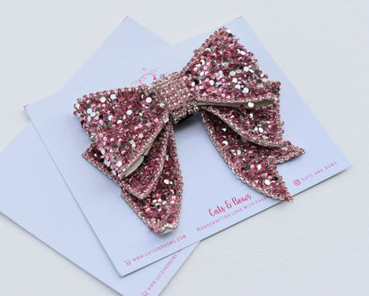 Primerose Pink - Bejeweled Bow