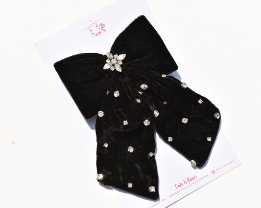 Onyx // Jewelled Velvet Bow