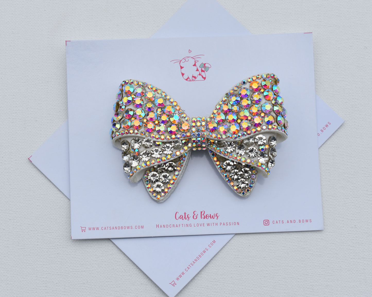 Solitaire white - Bejeweled Bow