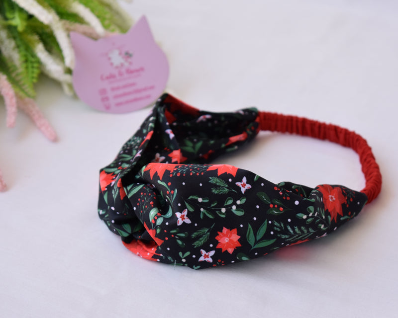 Poinsettia Flora - Twisted Turban Headbands